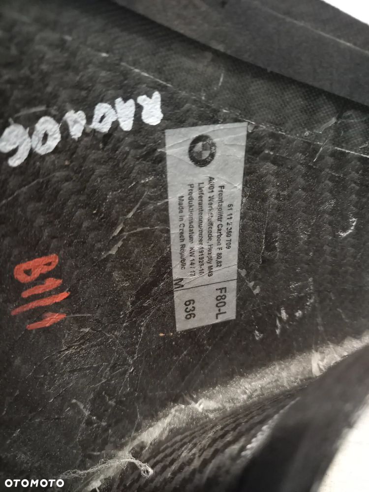 Bmw F8X M3 M4 F80 F82 Carbon na zderzak przod prawy spliter OEM - 11