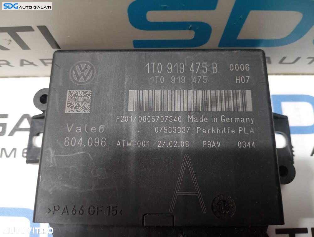 Unitate Modul Calculator Senzori Parcare PDC Parktronic Volkswagen Tiguan 5N 2007 - 2015 Cod 1T0919475B [M4379] - 2