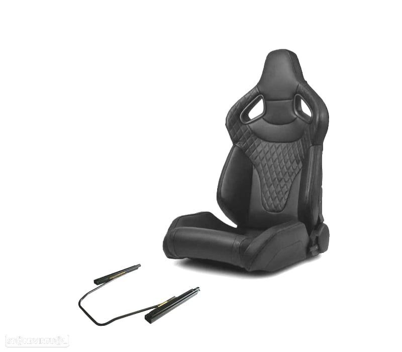 KIT BAQUET BACKET DESPORTIVA COURO PRETA ESTILO SPORTSTER - 1
