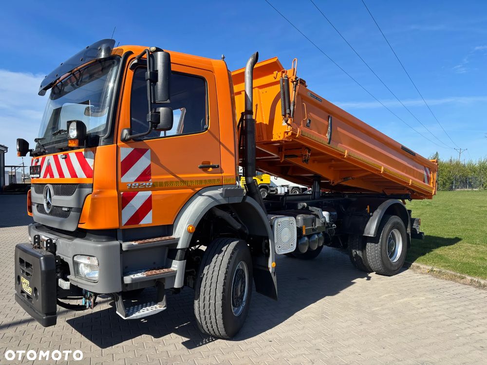 Mercedes-Benz AXOR 1828 4x4 blokady, biegi terenowe, oryginalna wywrotka Meiller kiper , hydraulika do wywrotu , zawieszenie resor, czołownica do pługa, klimatyzacja , webasto , elektryka - 6