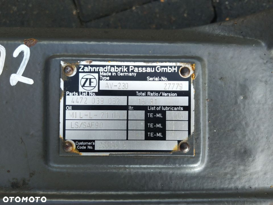 Zwolnica ZF AV 230 4472 039 034 P-15 W-56 P-66,5cm Volvo L30 L35 Zettelmeyer 602 - 9