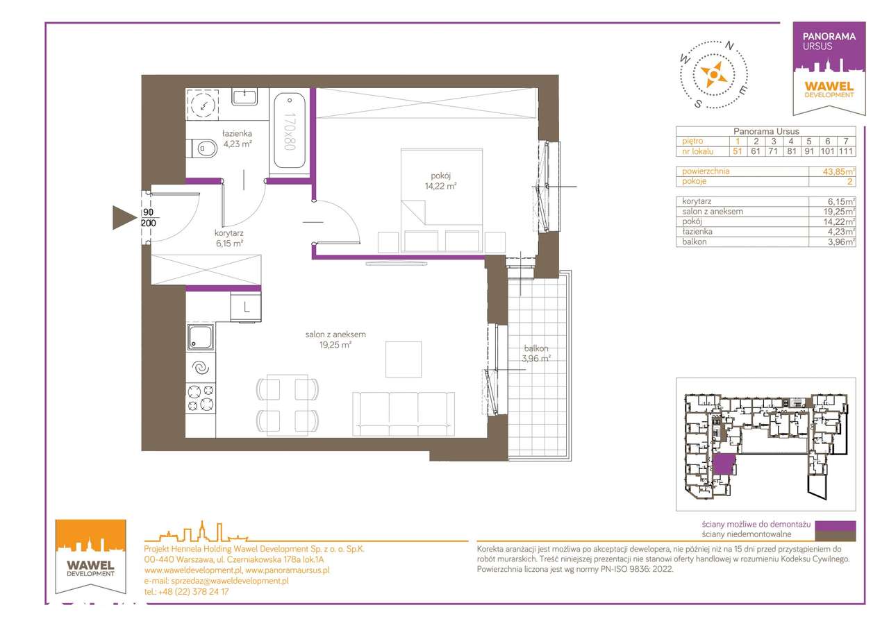 2-pokojowe mieszkanie 43m2 + balkon Bezpośrednio - Pełny obrazek: 2/11