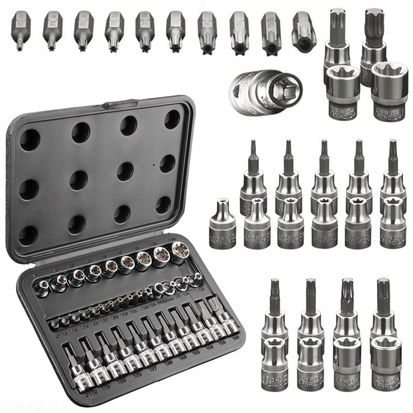 NEO TOOLS ZESTAW BITÓW I NASADEK TORX 3/8 34 ELEMENTÓW WALIZKA NEO 08-711 - 1