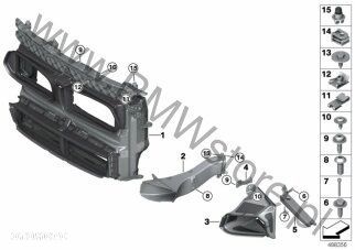 NOWY ORYGINALNY UCHWYT DODATKOWEJ CHŁODNICY GÓRNY PRAWY BMW F39 F40 7462142 - 7