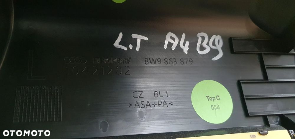 Boczek tapicerka bagażnika lewy tył Audi A4 B9 Kombi 8W9863879B 8W9863991B - 10