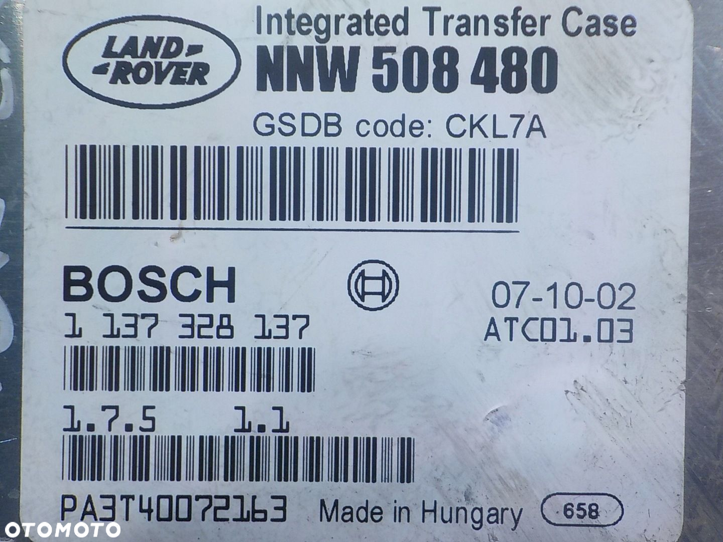 RANGE ROVER L322 LIFT 3.6 TD V8 AUT 08r modul sterownik skrzyni NNW508480 - 4