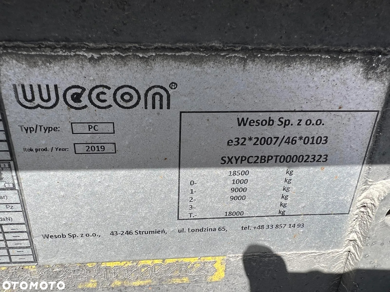Wecon Przyczepa wymienna BDF centralno osiowa Typ PC Wecon - 33
