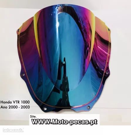 Viseira honda Vtr1000 SP1 SP2 briseira frontal vidro bolha acrilico vt - 1