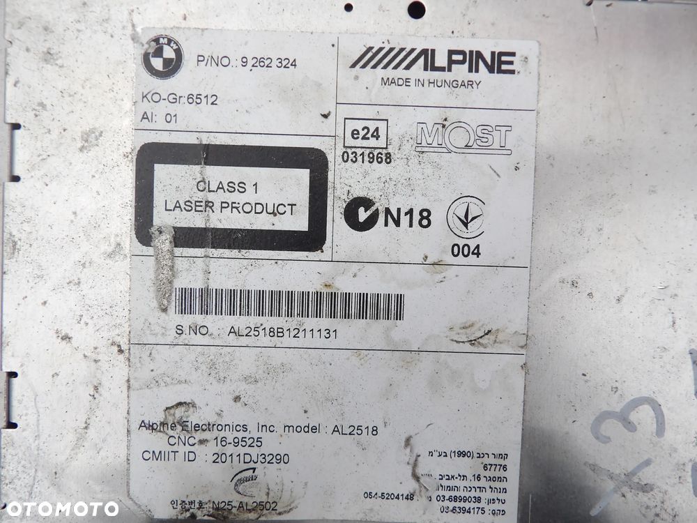 BMW - RADIO NAWIGACJA 9262324 - 1