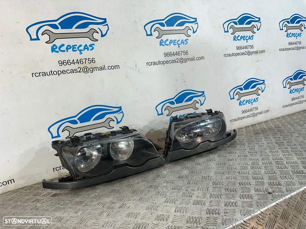 .Conjunto Oticas Farois Frontal Frente Esquerda Direita Halogenio Original BMW Serie 3 E46 Coupe Cabrio 7 165 906 7 165 905 1997 - 2006 - 1