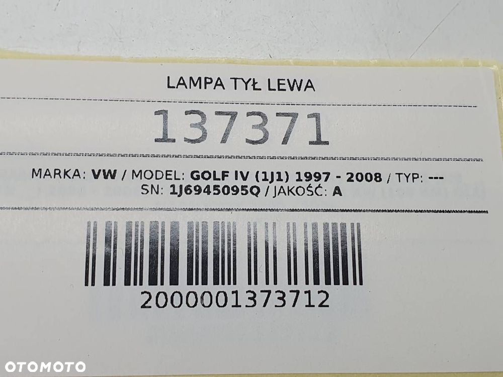 LAMPA TYŁ TYLNA LEWA W BŁOTNIK VW GOLF IV EU 1J6945095Q - 5