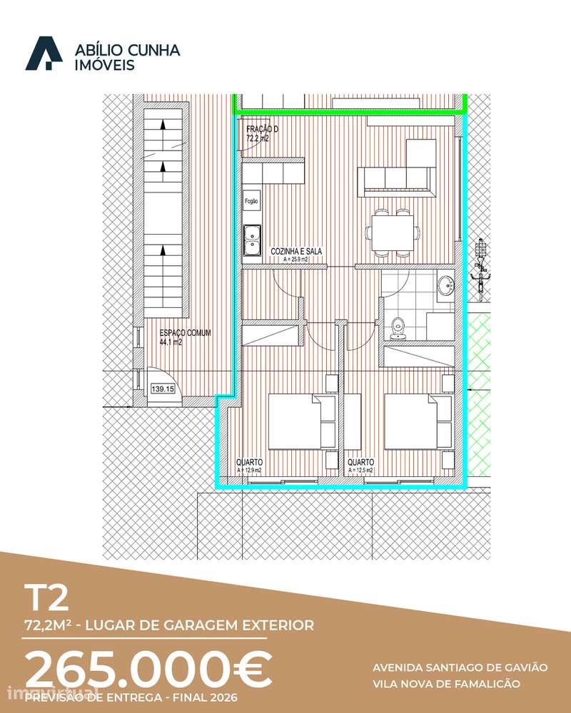 T2 Novo com Lugar de Garagem | Entrega Abril 2026 | Famalicão - Grande imagem: 2/2