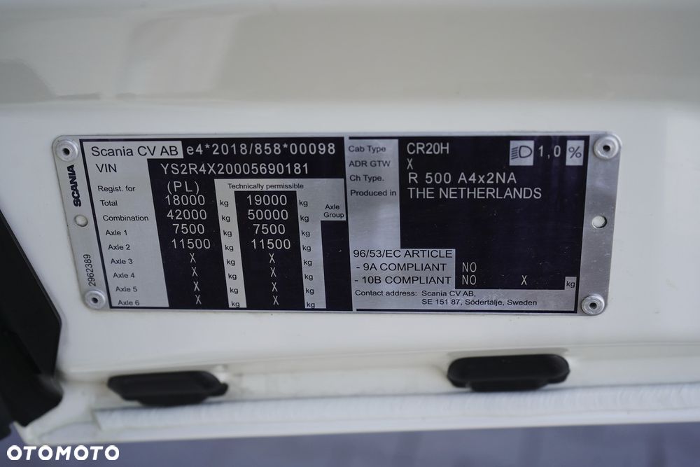 Scania R 500 / EURO 6 / ACC / RETARDER / I – COOL / BAKI 1400 L - 11