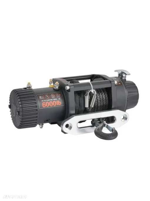 Troliu electric auto EMD Winch 6000lbs (2722kg), 12V, cablu sintetic, 15m, raport 173:1 - 4