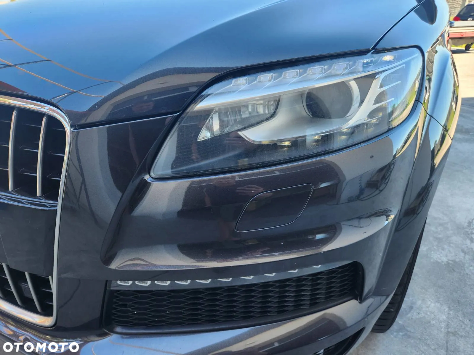 AUDI Q7 4L LIFT 09-15R KOMPLETNY PRZOD 3.0 S-LINE ZDERZAK LAMPY MASKA BLOTNIKI PAS BIALY LZ7L - 3