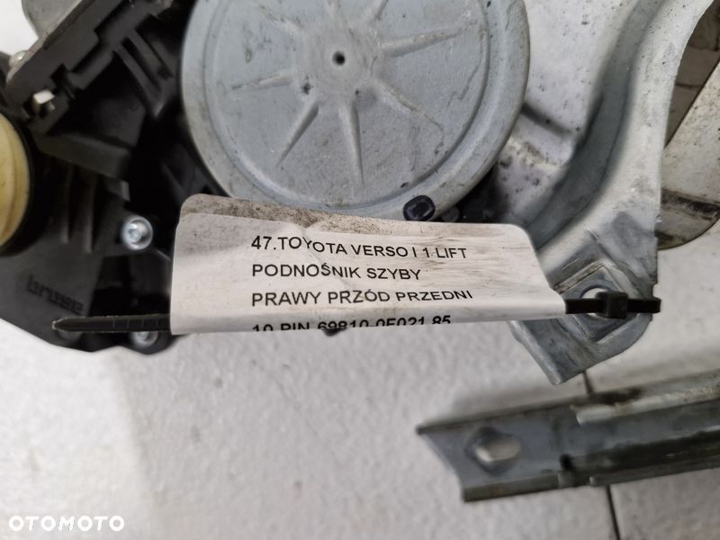 TOYOTA VERSO I 1 LIFT PODNOŚNIK SZYBY PRAWY PRZÓD PRZEDNI 10 PIN 69810-0F021 - 6