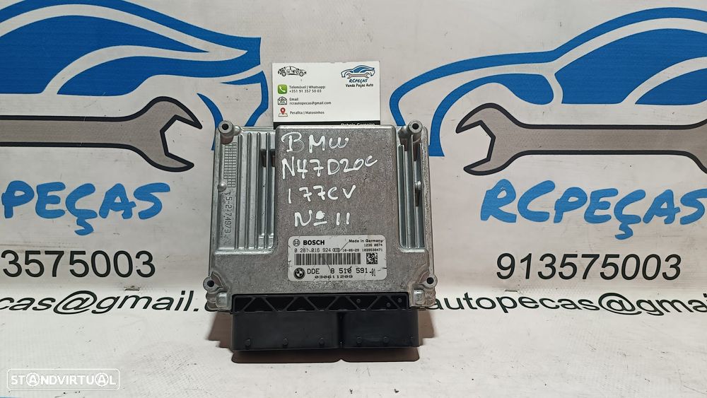 CENTRALINA ECU MOTOR BMW SERIE 1 E87 120D 16V 163CV N47D20C 61318510591 0281016924 851059101 8510591 030611209 DDE8510591 E81 E82 E88 X1 E84 X3 E83 SERIE 3 E90 E91 SERIE 5 F10 F11 - 2