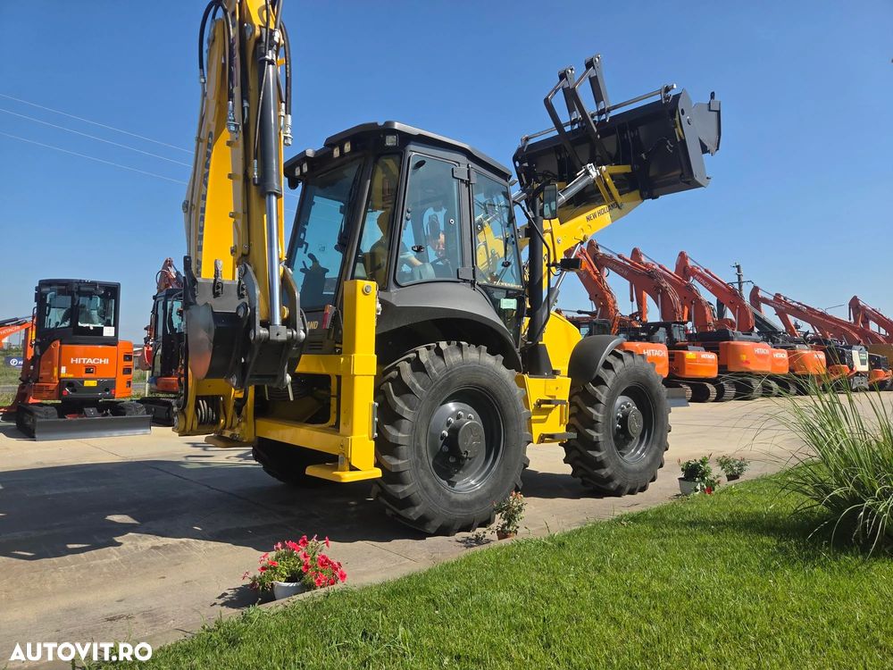 New Holland B115D, NOU, ROTI EGALE, 10t, FULL OPTION, motor 120CP, brat excv extensibil cu inst picon, cupa multifunctioinala 4x1, aer conditionat, masa operationala 10tone, cutie AUTOMATA POWERSHIFT, JOYSTICKURI, posibilitate leasing 5 ani-PROMOTIE 88.900 EUR - 1