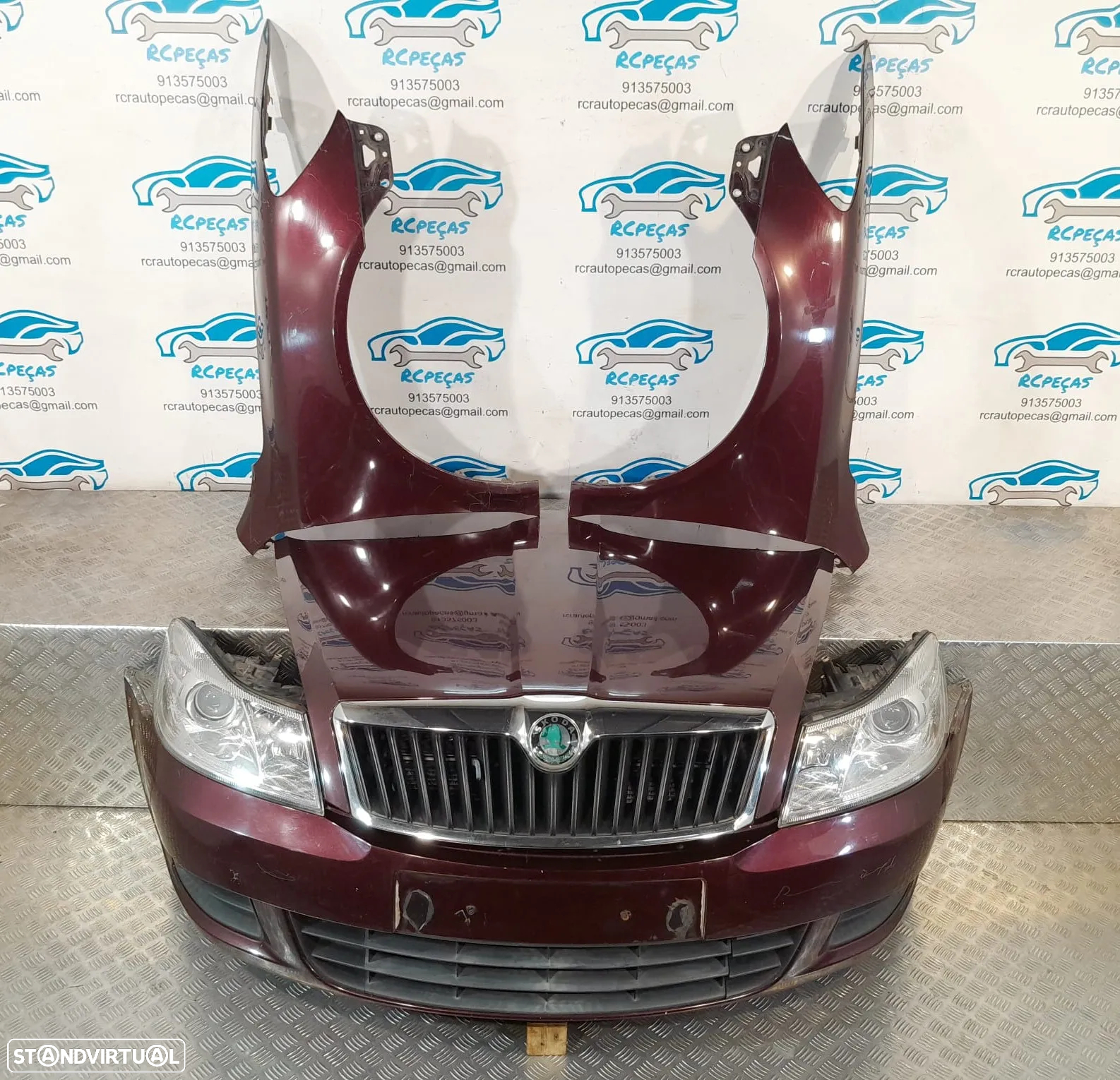FRENTE COMPLETA SKODA OCTAVIA II 2 MK2 FACELIFT 1Z3 CAPOT PARACHOQUES GUARDA-LAMAS OTICAS RADIADOR VENTILADOR FRENTE FIBRA REFORÇO - 8