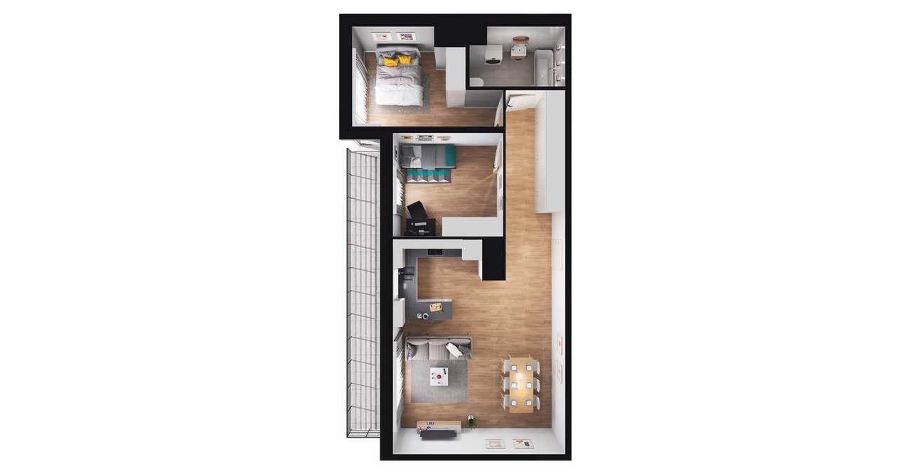 3-pokojowe mieszkanie 69m2 + balkon - Pełny obrazek: 2/23