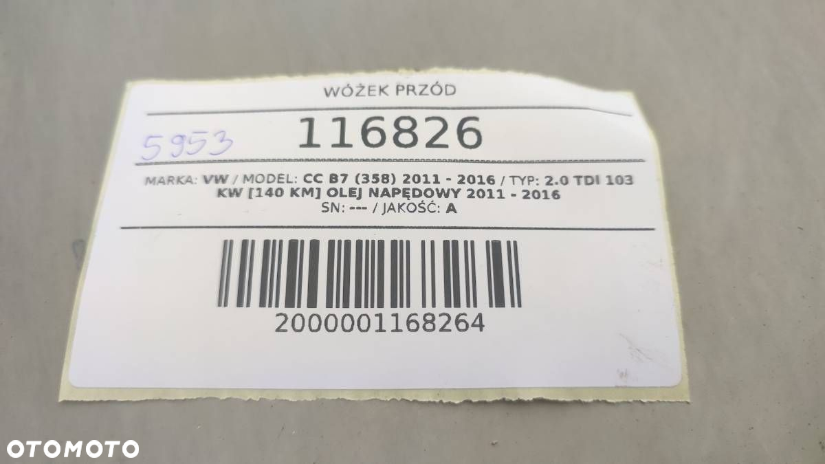 BELKA ZAWIESZENIA TYŁ TYLNA WÓZEK SANKI VW PASSAT B7 CC - 9