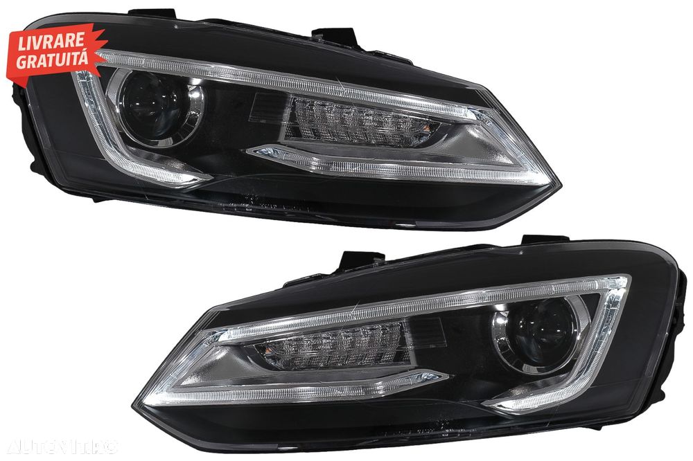 Faruri LED VW Polo MK5 6R 6C 61 (2011-2017) RHD Devil Eye Look- livrare gratuita - 5