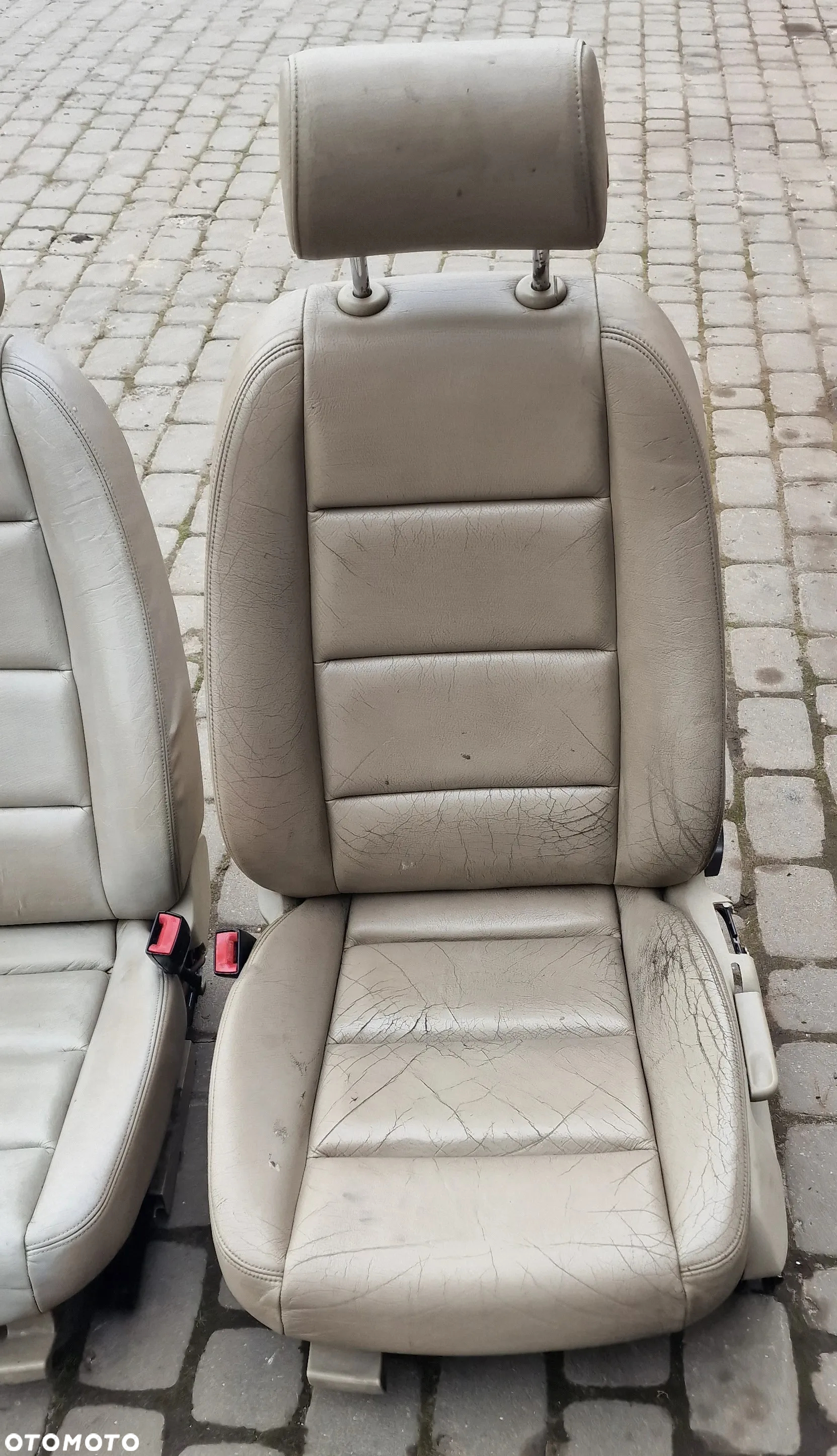 FOTEL PRAWY LEWY KANAPA TYŁ KOMPLET SKÓRA AUDI A4 B6 SEDAN - 4