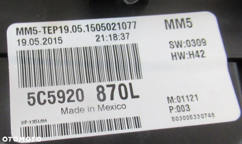VW NEW BEETLE 5C1 1.2 TSI LICZNIK PRĘDKOŚCIOMIERZ 5C5920870 - 3