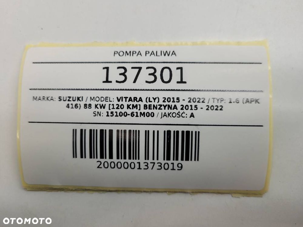 POMPA PALIWA SUZUKI VITARA III 1.6 BENZYNA 120KM 15100-61M00 - 12