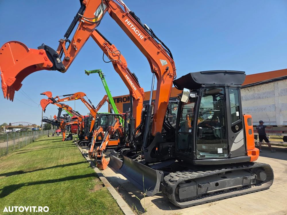 Hitachi ZX85-6, 2022, 2.787h, CUPLA RAPIDA HIDRAULICA+3 cupe NOI, adanc sapare 5m, latime 2,3m, senile cauciuc 80% ok doar 444h deplasare, inst picon pe brate, aer cond, camera spate, scaun incalzit, LAMA NIVELARE, Masa 8,5t, leasing, PROMOTIE 62.900Eur+Tva - 38