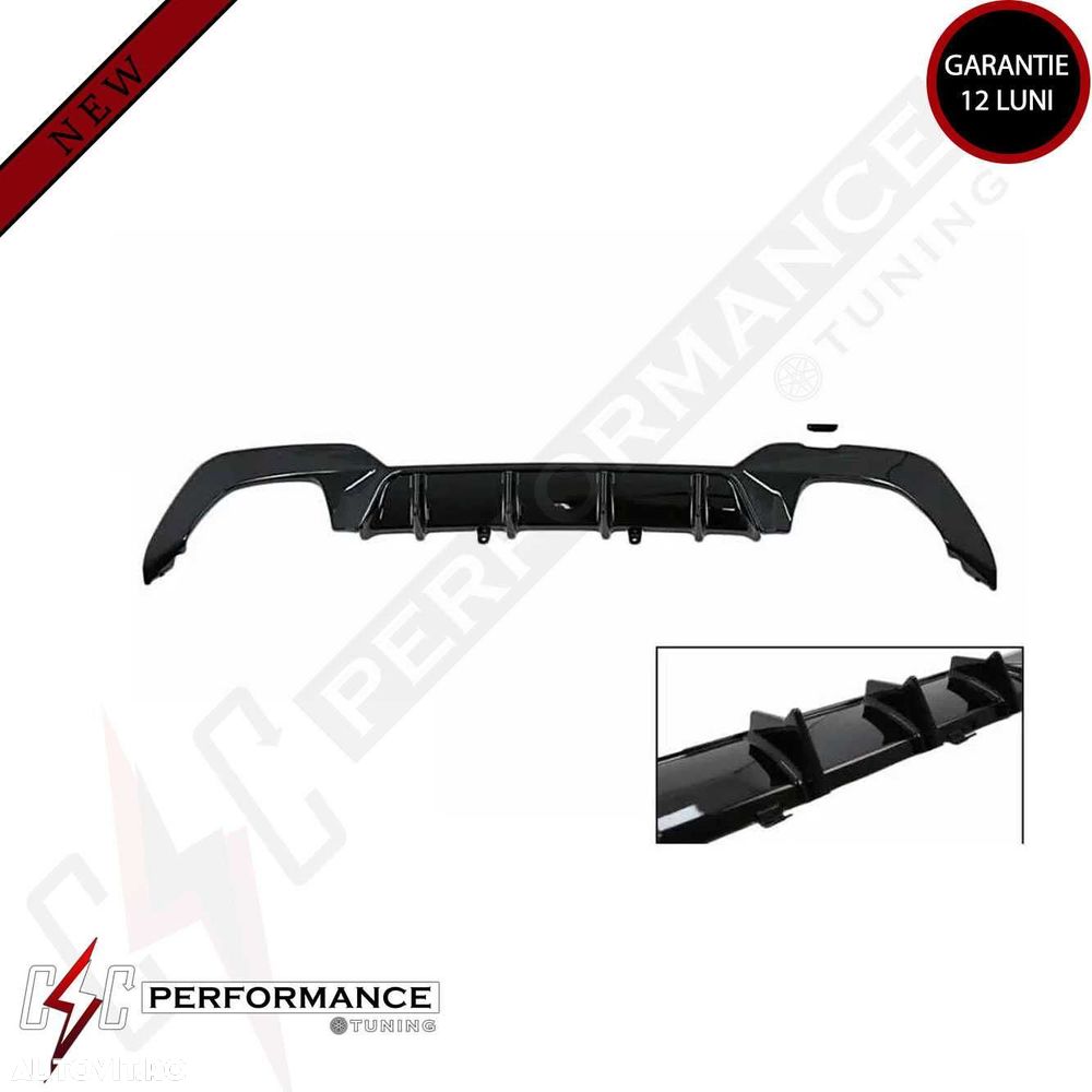 Difuzor Bara Spate BMW Seria 3 G20 G28 G21 2019-> M340i M Look Negru - 1
