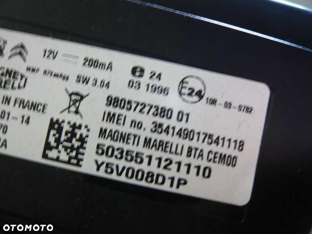 schowek moduł bluetooth 9805727380 peugeot 508 i - 2