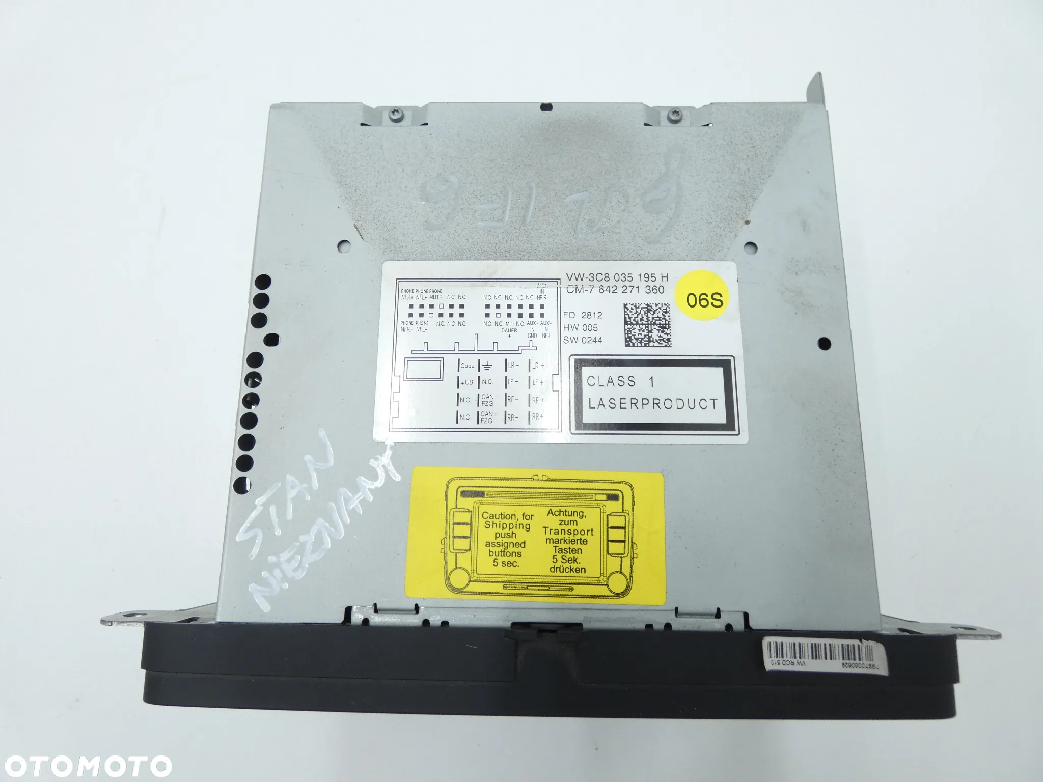 VW GOLF VI 6 RADIO ODTWARZACZ MP3 CD 3C8035195H GORLICE - 3