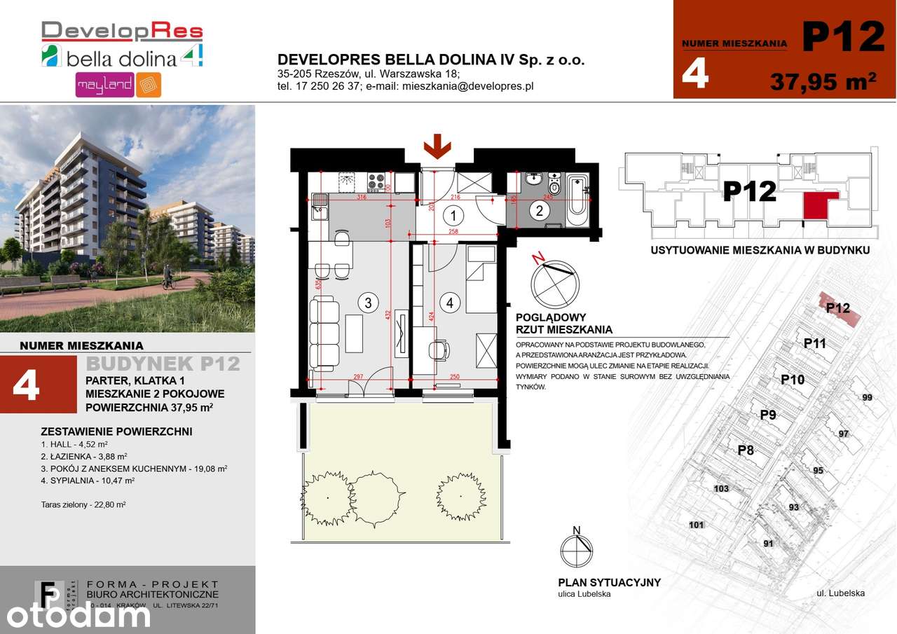 2 pokoje z ogródkiem | 38,11 m² | P12-4
