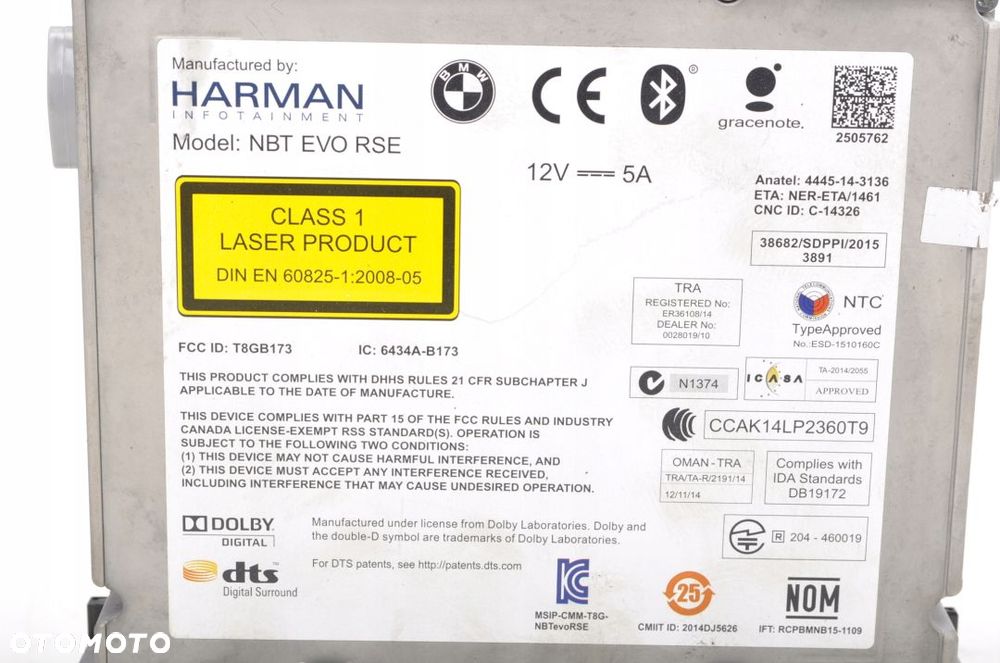 BMW G11 G12 G30 CZYTNIK ODTWARZACZ PŁYT DVD Z TYŁU - 6