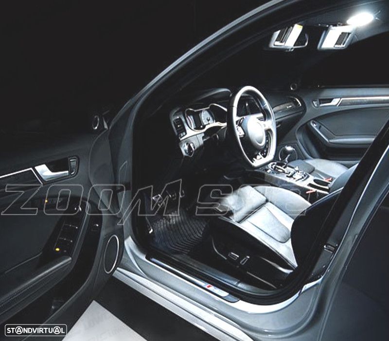 KIT COMPLETO 17 LAMPADAS LED INTERIOR PARA AUDI A4 S4 RS4 B8 QUATTRO SEDAN - 2