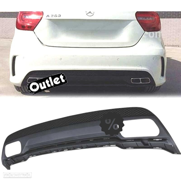 R146017C1 DIFUSOR TRASEIRO MERCEDES CLASE A W176 12-18 LOOK AMG A45 DUPLA SAÍDA