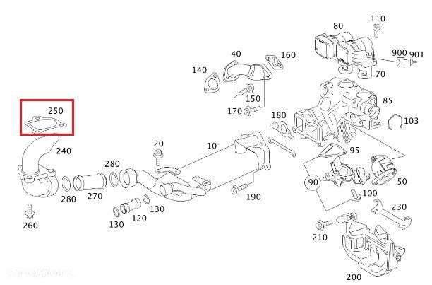MERCEDES DIESEL OM629 Uszczelka zaworu EGR - 2