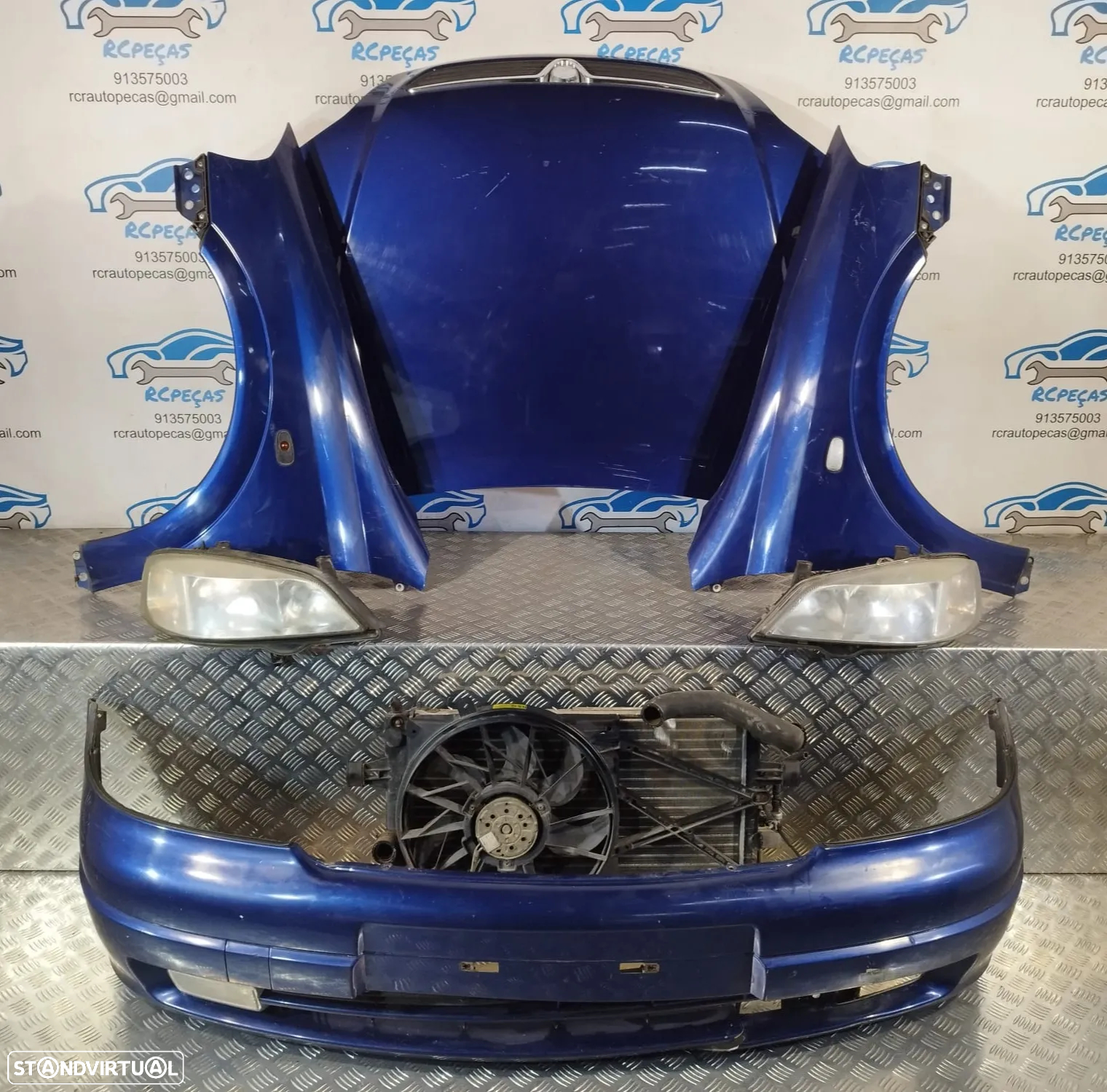 FRENTE COMPLETA OPEL ASTRA G T98 CAPOT PARACHOQUES GUARDA-LAMAS OTICAS FRENTE FIBRA RADIADOR VENTILADOR REFORÇO - 2