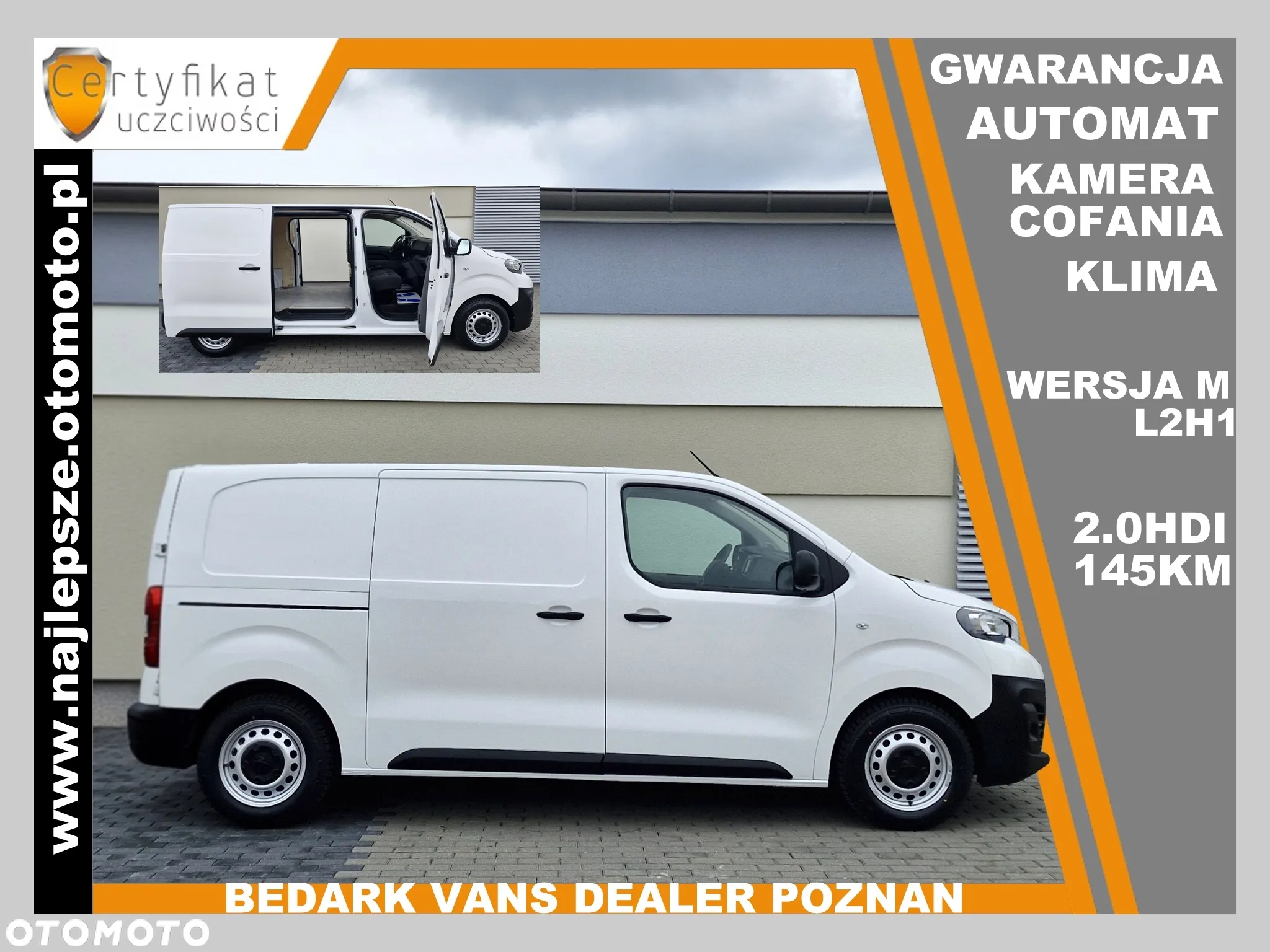 Citroën Jumpy, wersja M, automat, klima, kamera cofania - 2