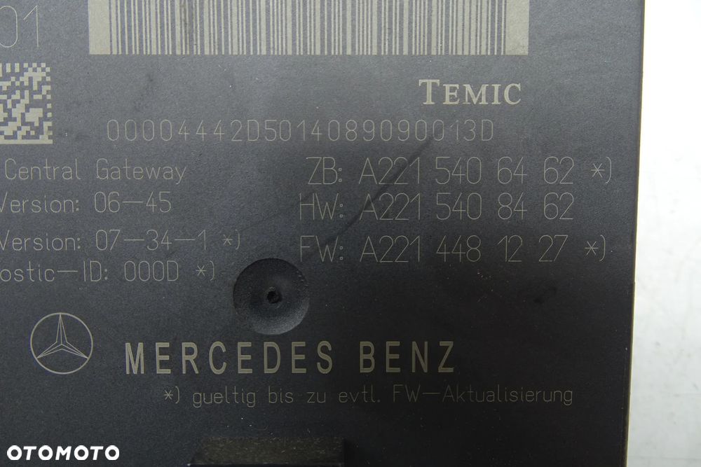 MERCEDES S KLASA W221 Moduł Sterownik GATEWAY - 3