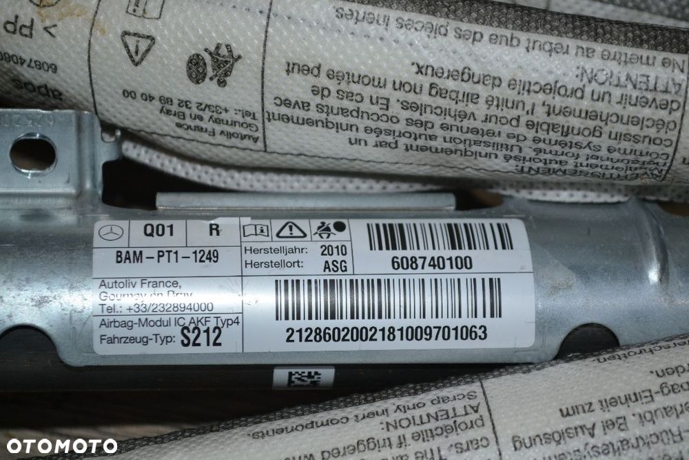 MERCEDES W212 E-KLASA KOMBI KURTYNA POWIETRZNA AIRBAG PRAWA 2128602002 - 2