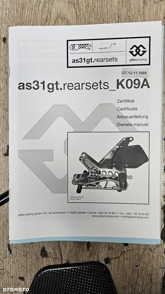 Regulowany zestaw podnóżków AS31GT Gilles Tooling Kawasaki Ninja ZX-10R - 2