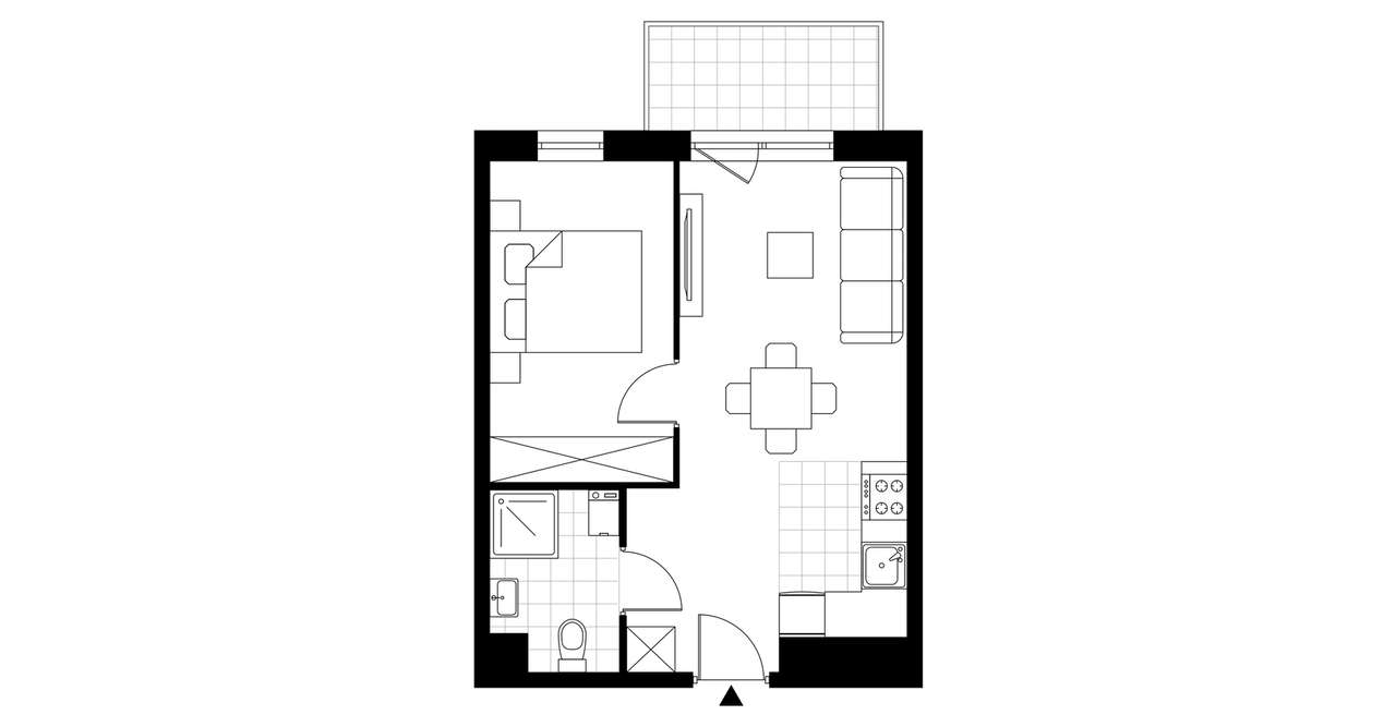 2-pokojowe mieszkanie 35m2 + balkon - Pełny obrazek: 3/15