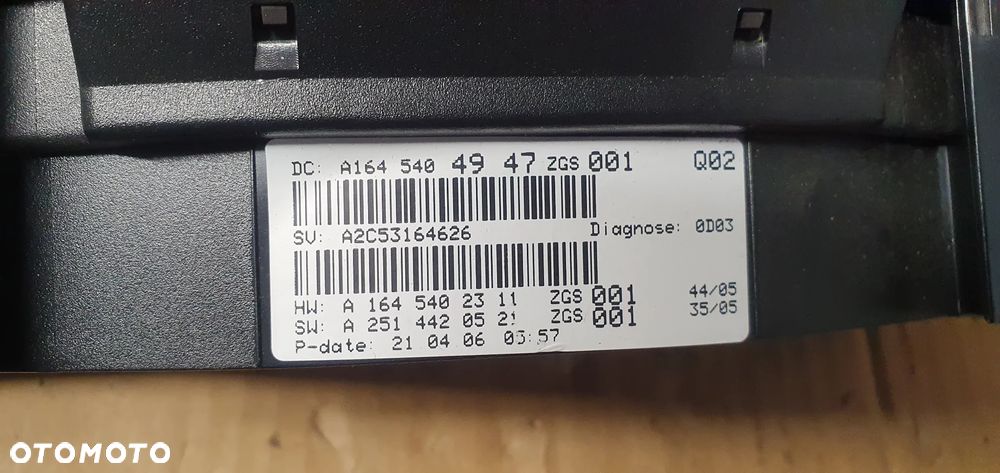 Licznik zegary oryginał Mercedes ML W164 3.0 CDI A1645404947 - 11