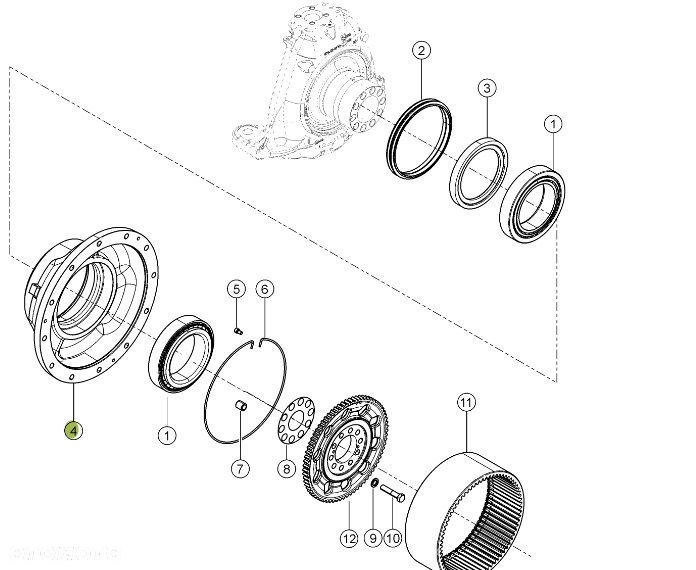 Claas Xerion 4000 - zwolnica piasta koła 0014994321 - 1