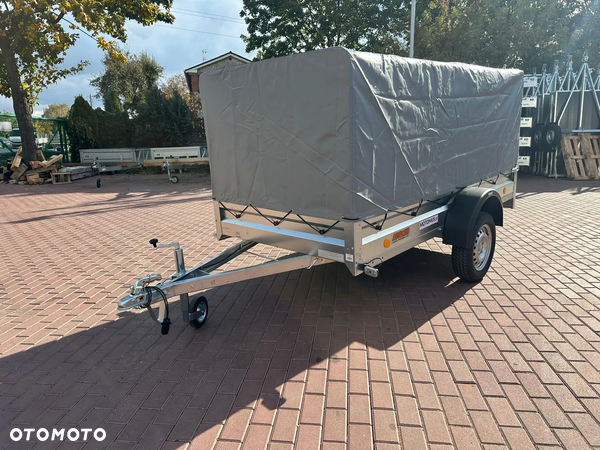 Neptun Przyczepa Neptun N7-263 PTW + stelaż i plandeka H80 cm 1 osiowa DMC 750kg HIT CENOWY