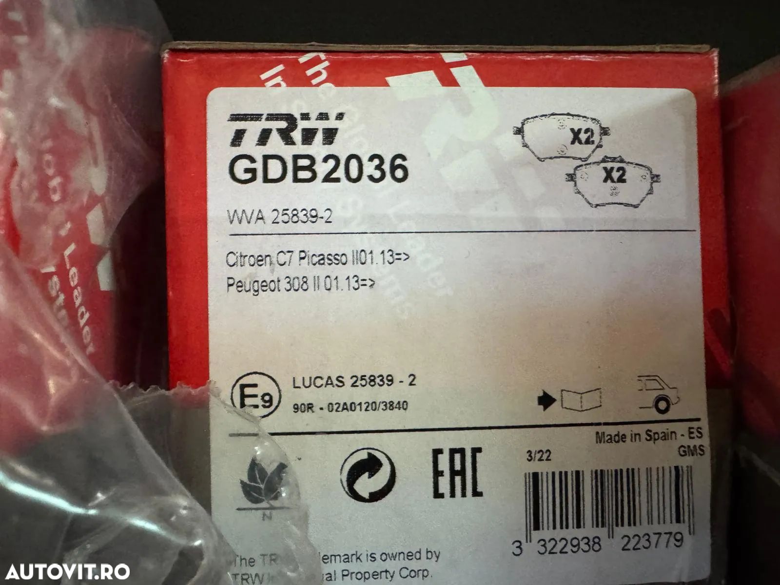 GDB2036 | Set Placute Frana | Citroen Berlingo - 1