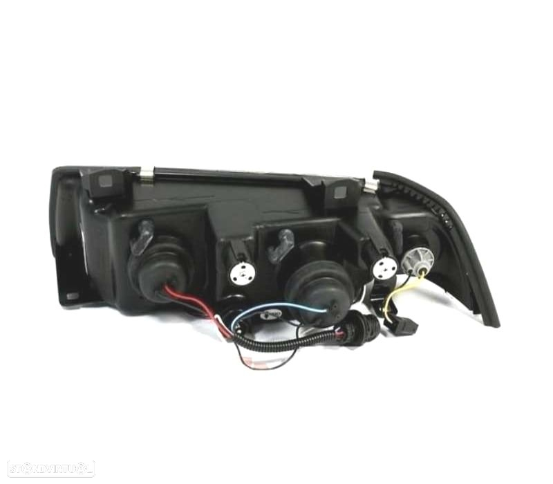 FARÓIS BMW E36 90-99 ANGEL EYES FUNDO PRETO - 2