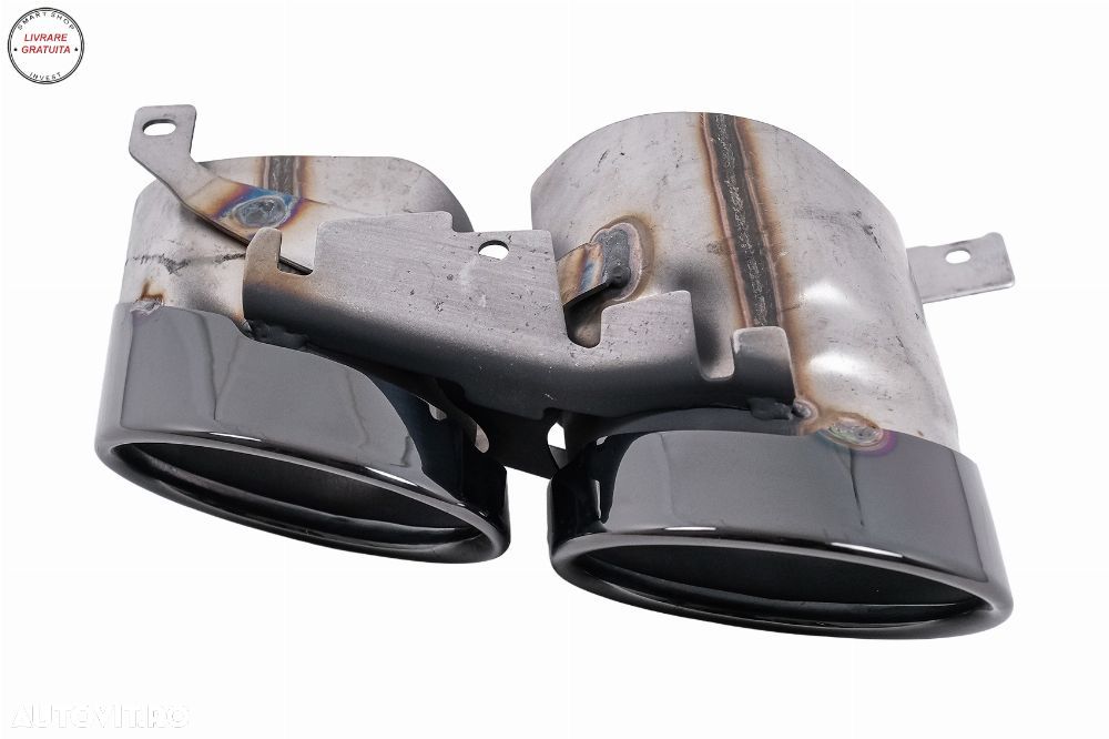 Difuzor Bara Spate Evacuare Dubla Audi Q8 S-Line (2018-2023) Evacuari Negre- livrare gratuita - 6